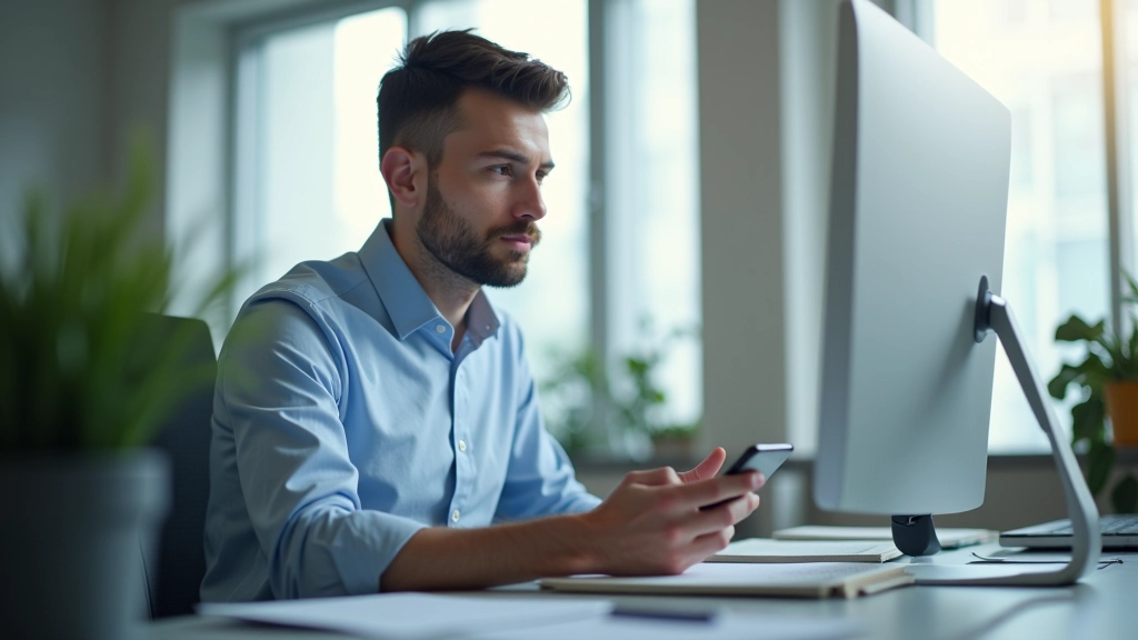 Žmogus naudoja nuotaikų analitikos programą su mobiliu telefonu